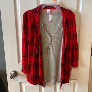 Tank top, cardigan, arrow necklace set